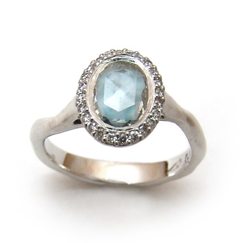 Larimar and diamond ring sale