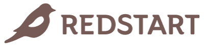 RedStart horizontal logo and wordmark in grey