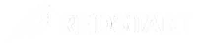 RedStart horizontal logo and wordmark in white
